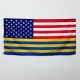 Флаг США стилизованный с трезубцами Украины