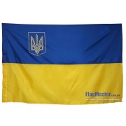 Флаг Украины с гербом тризубом 135х90 см