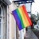Прапор ЛГБТ 70х45см на стіну з флагштоком