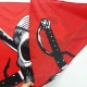 Пиратский флаг Весёлый Роджер на красном фоне 150х90см