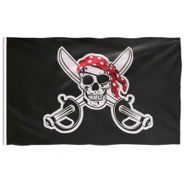Пиратский флаг Весёлый Роджер с саблями 90х150см