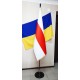 Флаг бело-красно-белый Беларуси 150х100см кабинетный сатен купольный с бахромой