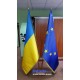 Флаг Украины 180х120 см кабинетный сатен купольный с бахромой