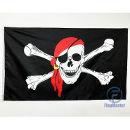 Піратський прапор Веселий Роджер з косинкою і серьгою 90х150см