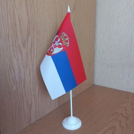 Прапор Сербії на підставці